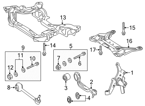 2013 Mercedes-Benz E550 Front Suspension Components Diagram