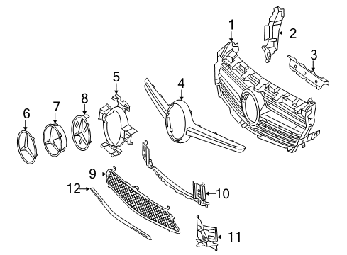2014 Mercedes-Benz CLA250 Grille & Components