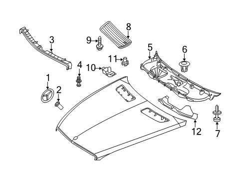 2014 Mercedes-Benz CL550 Exterior Trim - Hood Diagram