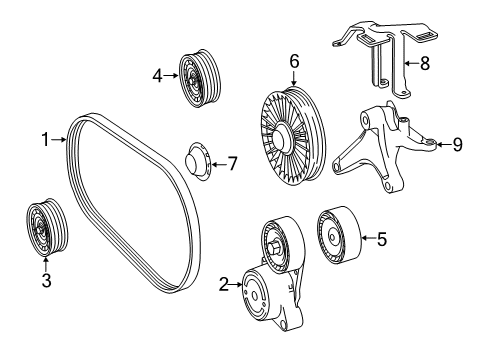 2015 Mercedes-Benz E550 Belts & Pulleys Diagram