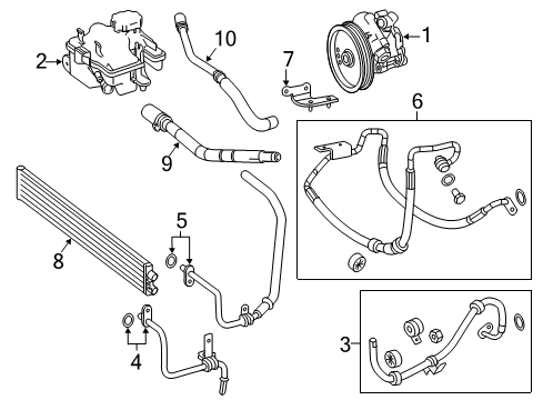 2010 Mercedes-Benz E63 AMG P/S Pump & Hoses Diagram