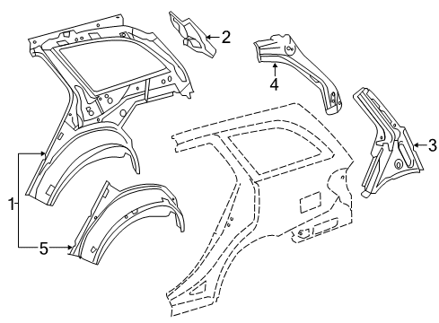 2016 Mercedes-Benz E350 Inner Structure - Quarter Panel Diagram