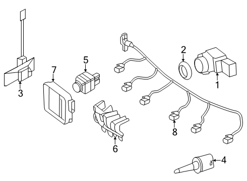 2025 Mercedes-Benz GLE450 Electrical Components - Front Bumper Diagram
