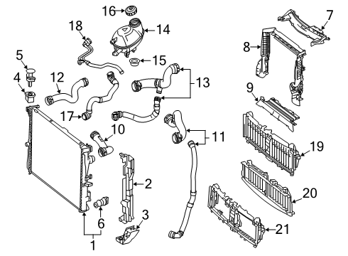 2019 Mercedes-Benz CLS53 AMG Radiator & Components Diagram 3
