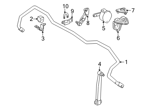 1998 Mercedes-Benz E430 Stabilizer Bar & Components Diagram 5