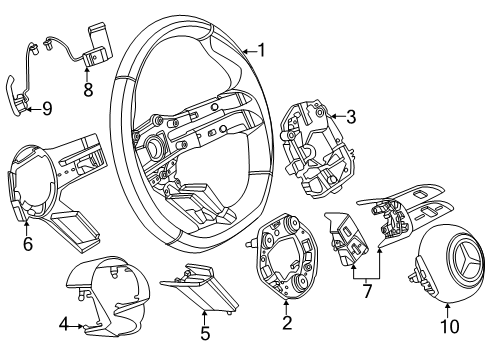 2024 Mercedes-Benz CLA35 AMG Steering Wheel & Trim Diagram