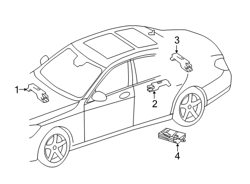 2023 Mercedes-Benz E450 Keyless Entry Components Diagram