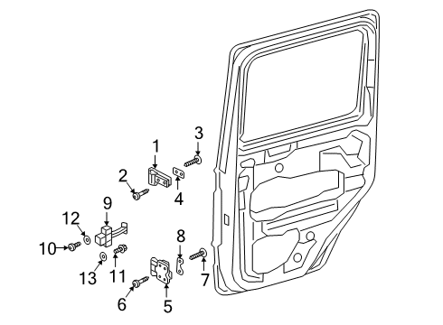 2022 Mercedes-Benz G550 Rear Door - Lock & Hardware Diagram