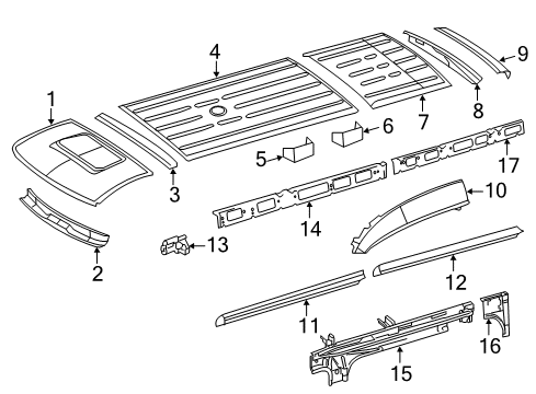 2016 Mercedes-Benz Sprinter 2500 Roof & Components Diagram 2