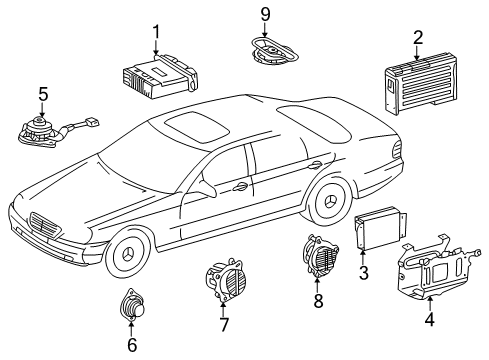 2003 Mercedes-Benz C230 Speaker Diagram for 203-820-23-02