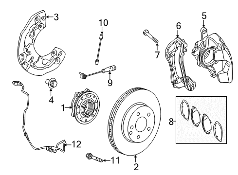 2019 Mercedes-Benz E53 AMG Front Brakes Diagram
