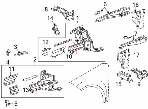 2013 Mercedes-Benz GLK350 Inner Components - Fender
