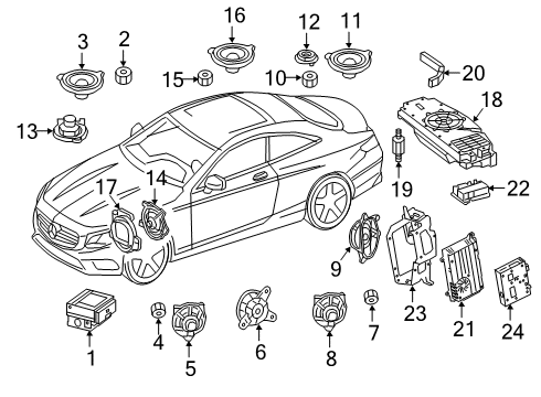 2018 Mercedes-Benz S560 Front Door Speaker Diagram for 217-820-06-02