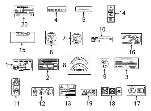 2016 Mercedes-Benz GLA250 Information Labels Diagram