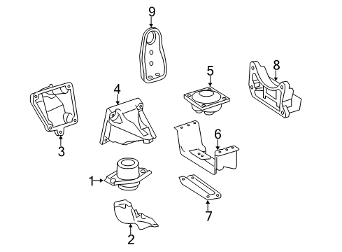 2012 Mercedes-Benz R350 Engine & Trans Mounting Diagram