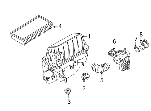 1996 Mercedes-Benz E300 Intake Hose Diagram for 606-090-00-28