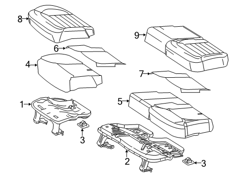 2013 Mercedes-Benz ML350 Rear Seat Components Diagram 2