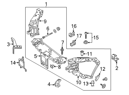 2014 Mercedes-Benz S550 Radiator Support Diagram