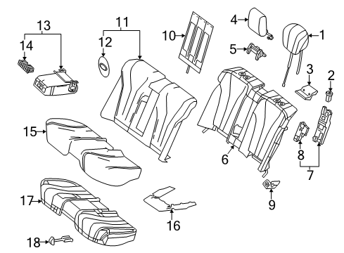 2018 Mercedes-Benz S63 AMG Rear Seat Components Diagram 2