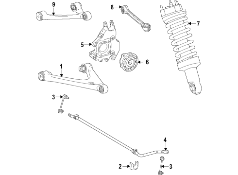 2018 Mercedes-Benz AMG GT R Rear Suspension Components Diagram 2
