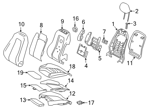 2021 Mercedes-Benz A220 Driver Seat Components Diagram