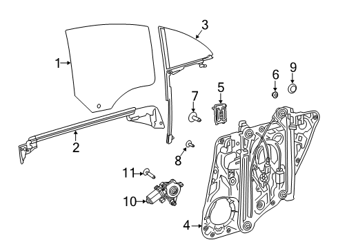 2021 Mercedes-Benz CLA250 Glass - Door Diagram