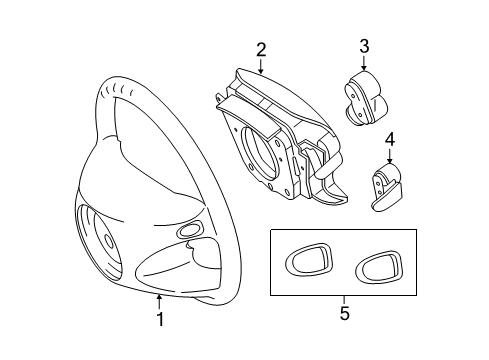 2012 Mercedes-Benz SL550 Steering Wheel & Trim Diagram