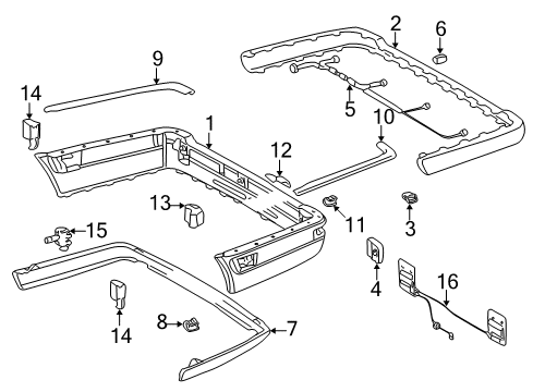 1998 Mercedes-Benz E320 Bumper & Components - Rear Diagram 2
