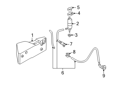 2002 Mercedes-Benz G500 Wiper & Washer Components - Body Diagram 2