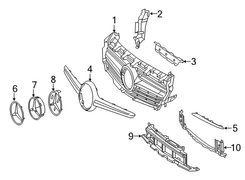 2017 Mercedes-Benz CLA250 Grille & Components Diagram