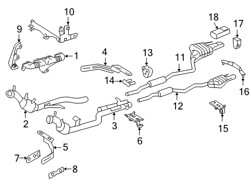 2010 Mercedes-Benz CL550 Exhaust Components Diagram