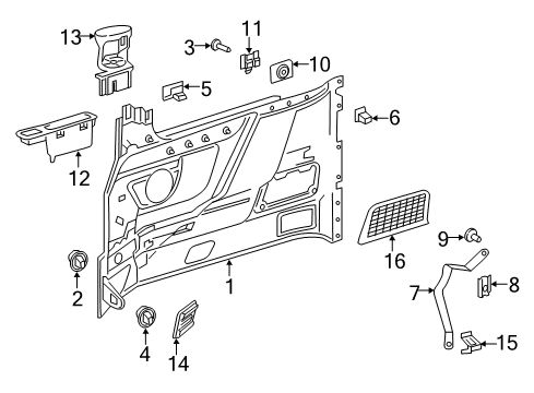2017 Mercedes-Benz Metris Interior Trim - Side Panel Diagram