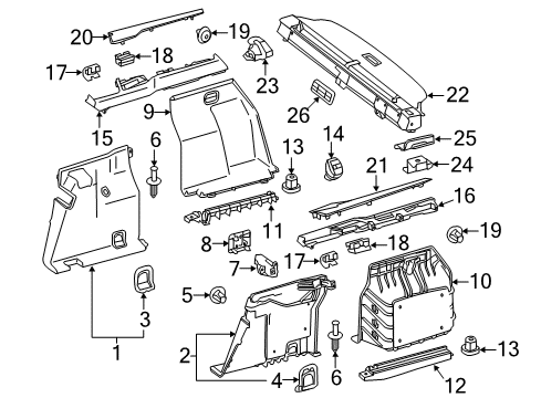 2016 Mercedes-Benz E350 Interior Trim - Rear Body Diagram