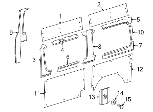 2025 Mercedes-Benz Sprinter 3500XD Interior Trim - Side Panel Diagram 2