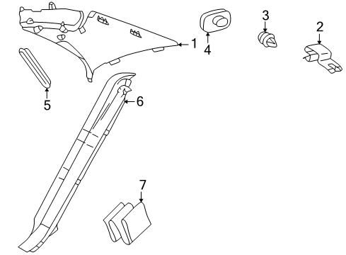 2006 Mercedes-Benz S350 Interior Trim - Quarter Panels Diagram