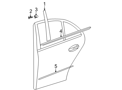 2012 Mercedes-Benz E350 Exterior Trim - Rear Door Diagram