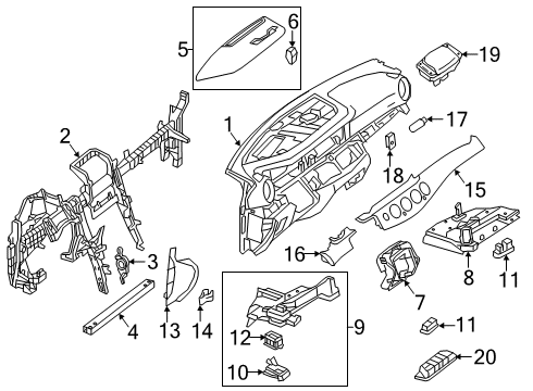 2019 Mercedes-Benz E53 AMG Molding Diagram for 213-680-00-01