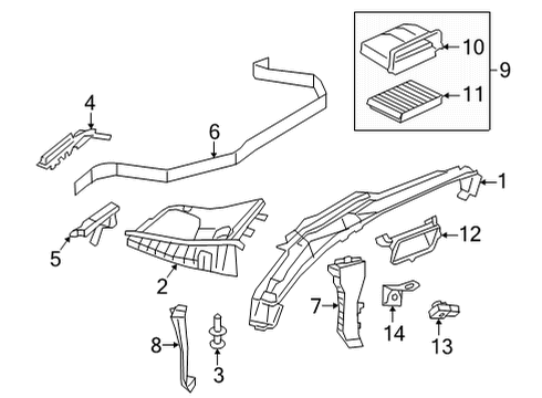 2024 Mercedes-Benz AMG GT 43 Cowl Diagram