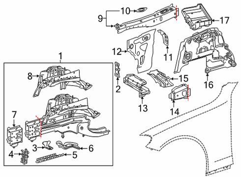 2022 Mercedes-Benz E350 Structural Components & Rails