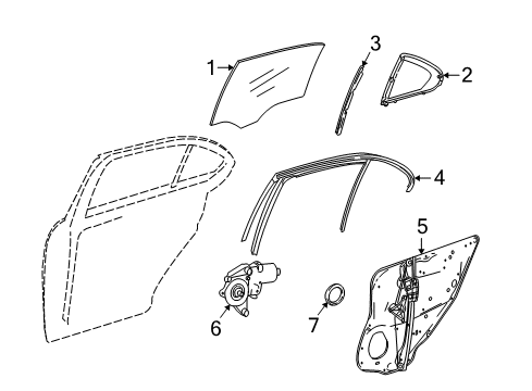 2011 Mercedes-Benz C350 Glass - Door Diagram