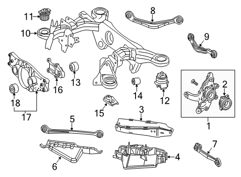 2016 Mercedes-Benz S550e Rear Suspension Components Diagram
