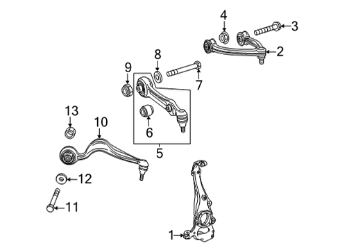 2022 Mercedes-Benz EQS AMG Front Suspension Components Diagram