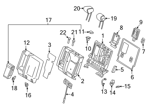 2021 Mercedes-Benz G550 Rear Seat Components Diagram