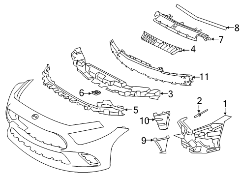 2020 Mercedes-Benz CLS53 AMG Bumper & Components - Front Diagram