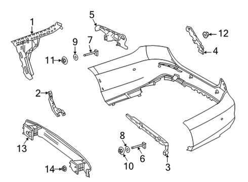 2021 Mercedes-Benz E450 Bumper & Components - Rear Diagram 5