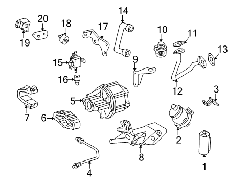 1997 Mercedes-Benz E420 Emission Components Diagram