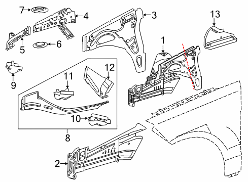 2019 Mercedes-Benz GLE43 AMG Inner Components - Fender