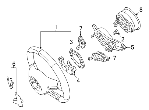 2021 Mercedes-Benz A220 Steering Wheel & Trim Diagram