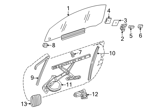 1999 Mercedes-Benz SLK230 Door Diagram