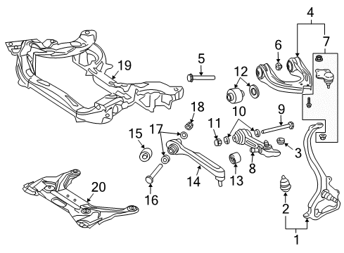 2007 Mercedes-Benz E320 Front Suspension Components Diagram
